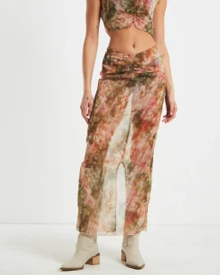 Tibby Tie Dye Midi Skirt in Assorted