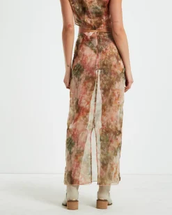 Tibby Tie Dye Midi Skirt in Assorted