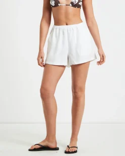 Tide Linen Shorts in White