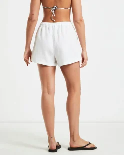 Tide Linen Shorts in White
