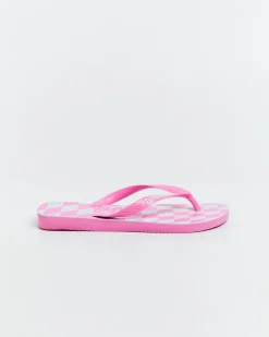 Top Distorted Check Thongs Pink Lemonade