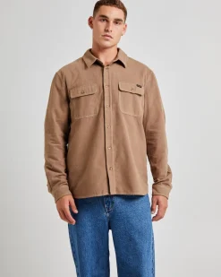 Trade Long Sleeve Overshirt Felt Brown