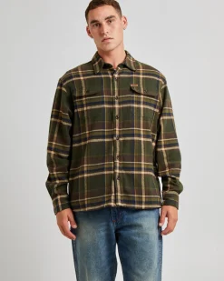 Trailer Check Long Sleeve Shirt Faded Army