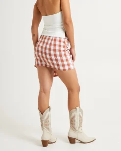 Trailing Check Mini Skirt