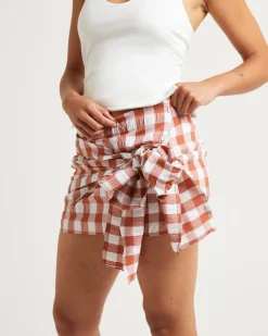 Trailing Check Mini Skirt