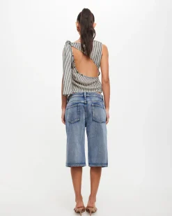 Tranquil Top in White Stripe