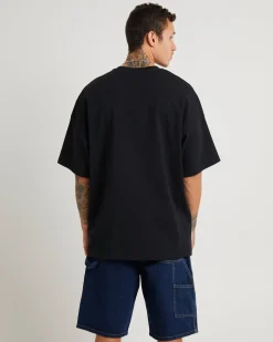 Tri Logo Bulls Oversized T-Shirt in Faded Black