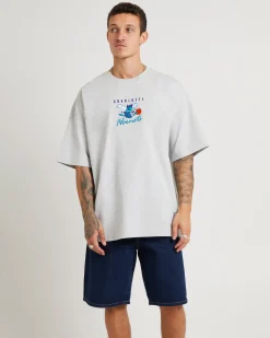 Tri Logo Hornets Oversized T-Shirt in Vintage Grey Marle