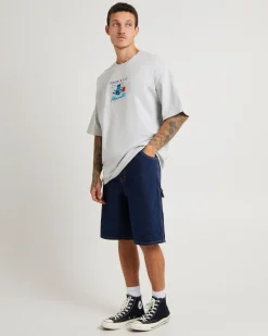 Tri Logo Hornets Oversized T-Shirt in Vintage Grey Marle