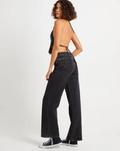 Trinity Denim Halter Top Charcoal Tint
