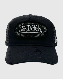 Trucker Hat Heringbone Black
