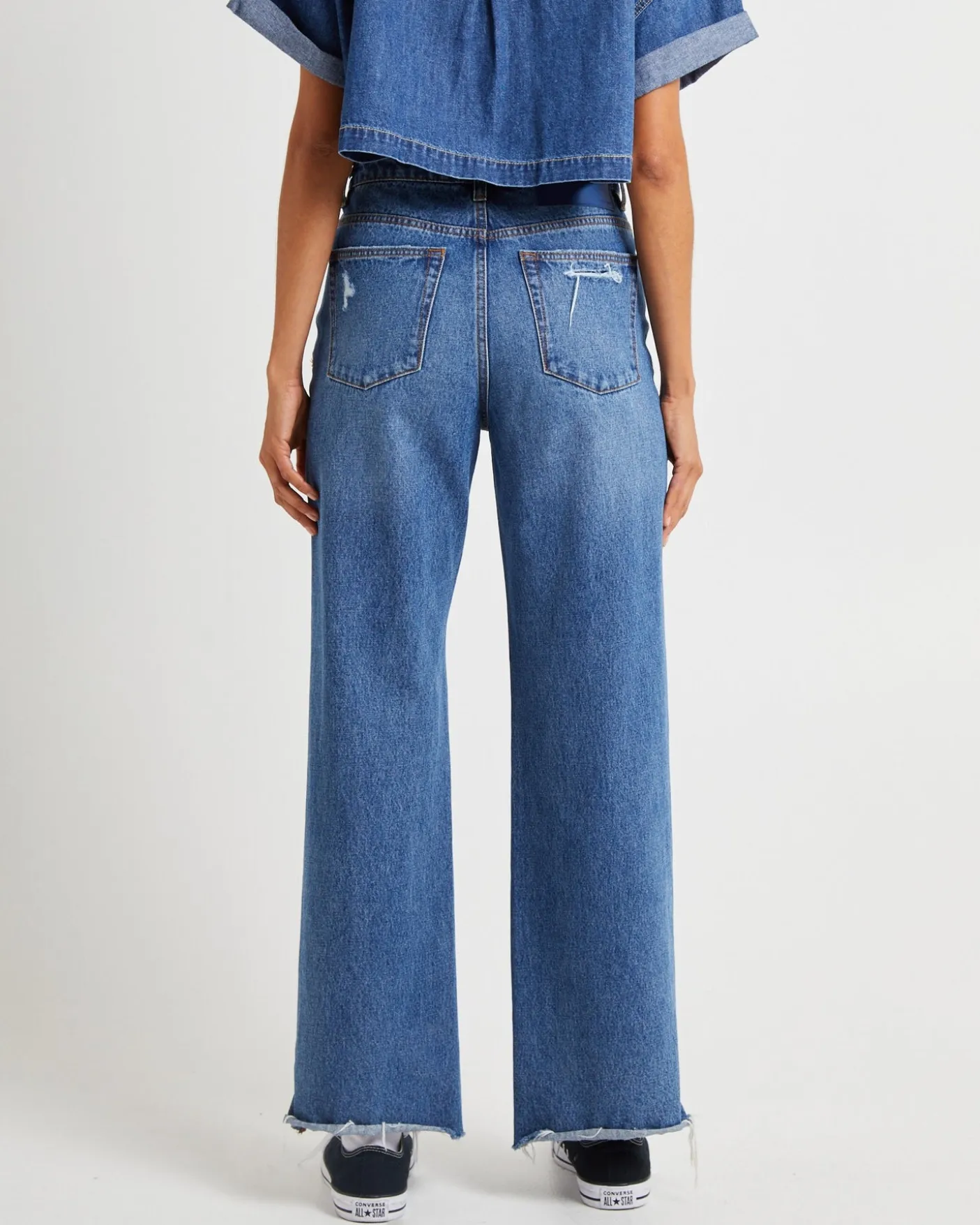 True Straight Leg Mid Waist Denim Billie Jeans