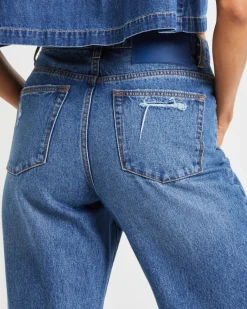 True Straight Leg Mid Waist Denim Billie Jeans