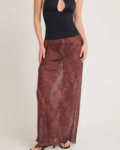 Umah Snake Sheer Maxi Skirt