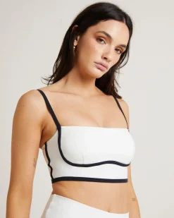 Underbust Contrast Tank Top in Storm White