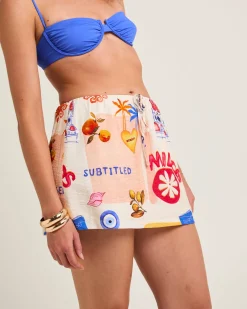 Vacanza Printed Mini Skirt