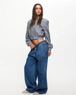Veneda Baggy Denim Jeans in Bue
