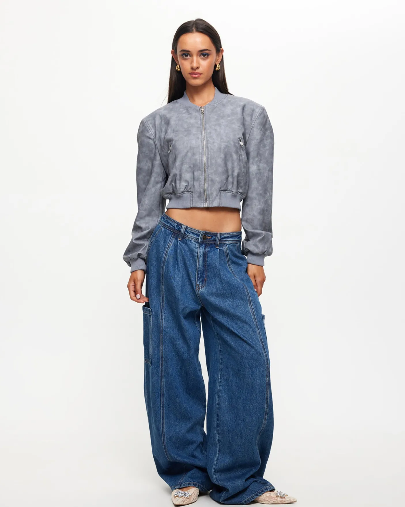 Veneda Baggy Denim Jeans in Bue