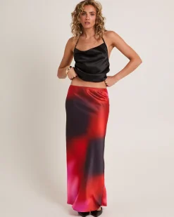 Vila Ombre Slip Maxi Skirt