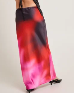 Vila Ombre Slip Maxi Skirt