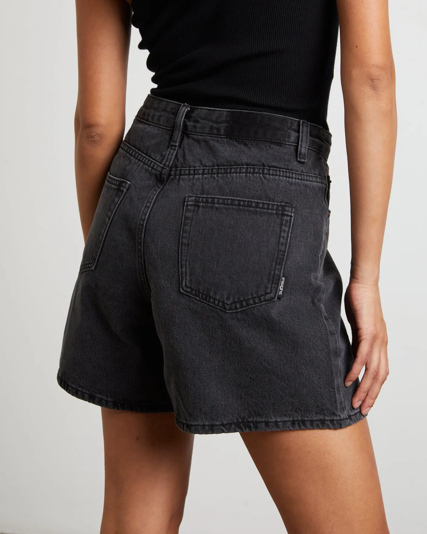 Vinnie Vintage Denim Shorts in Afters Black