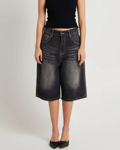 Washed Black Jumbo Jorts