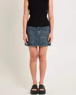 Worker Denim Mini Skirt