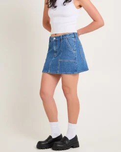 Worker Denim Mini Skirt