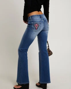 Y2K Low Flare Bedazzle Denim Jeans