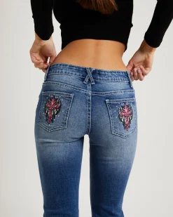 Y2K Low Flare Bedazzle Denim Jeans
