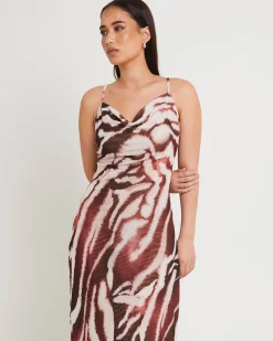 Zebra Mesh Maxi Dress
