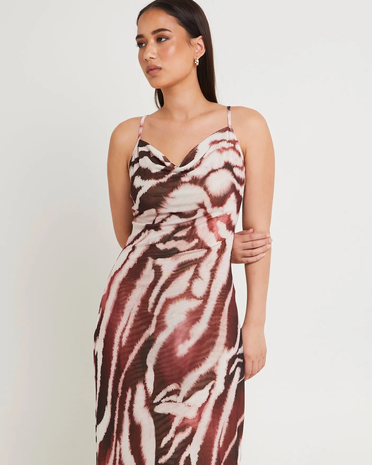 Zebra Mesh Maxi Dress