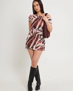 Zebra Mesh Mini Dress