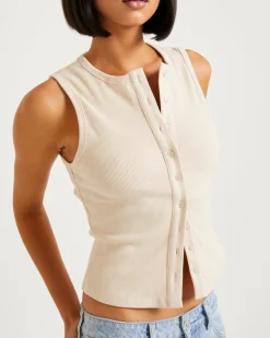 Zoe Button Front Tank Top