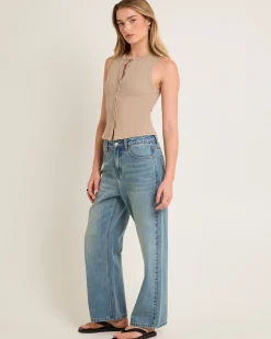 Zoe Button Front Tank Top