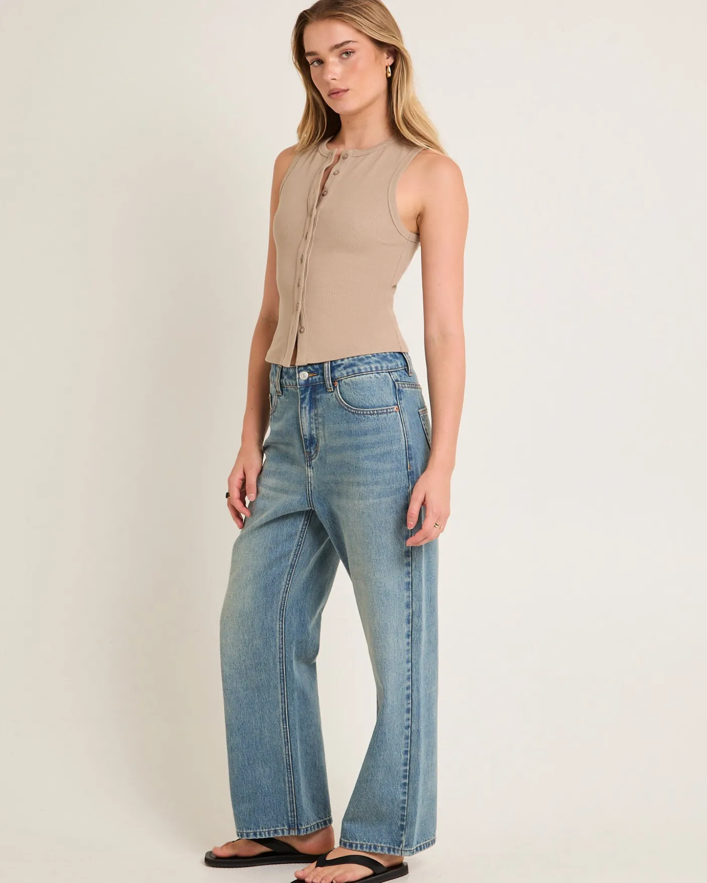 Zoe Button Front Tank Top