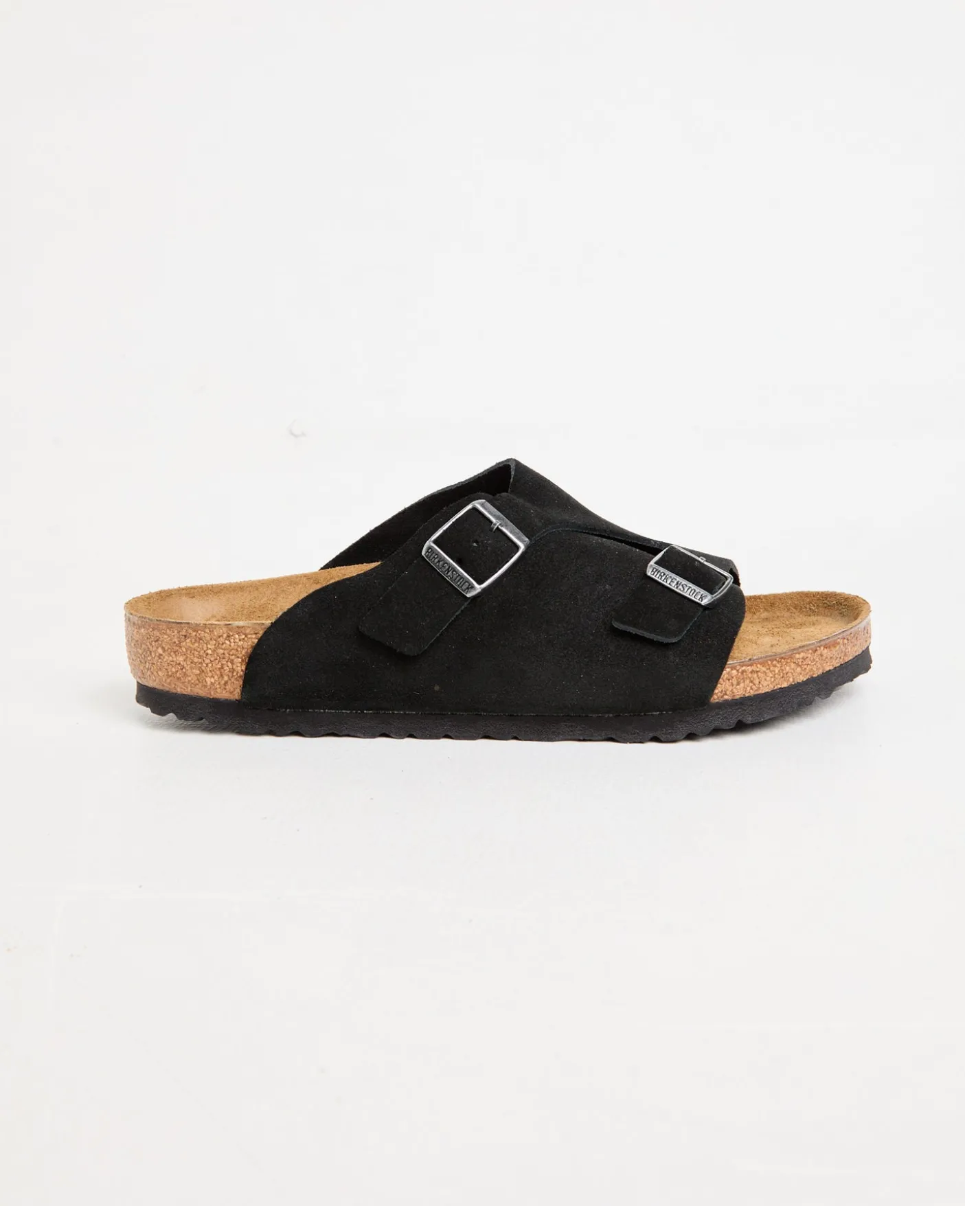 Zurich Regular Suede Leather Sandals in Black