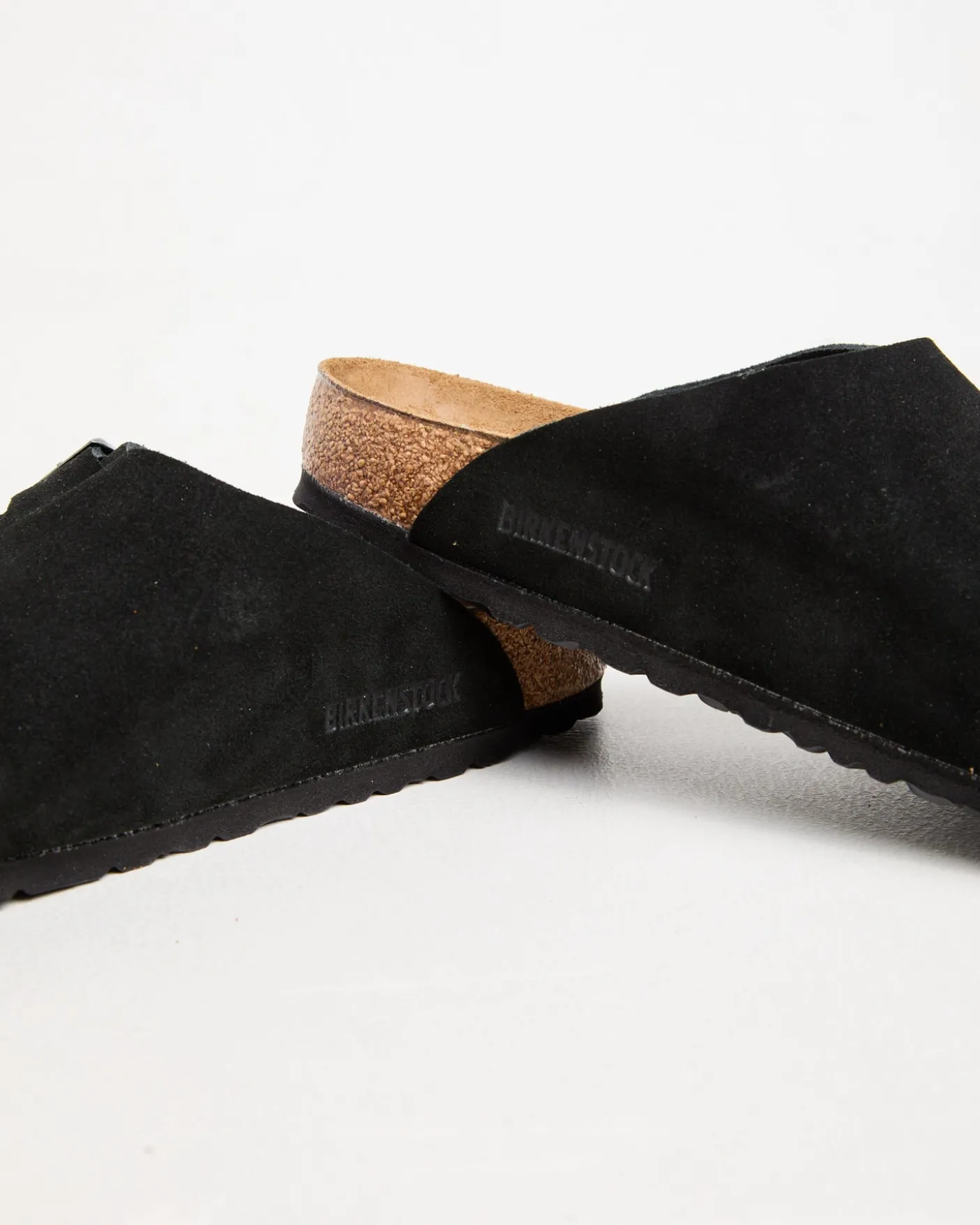 Zurich Regular Suede Leather Sandals in Black