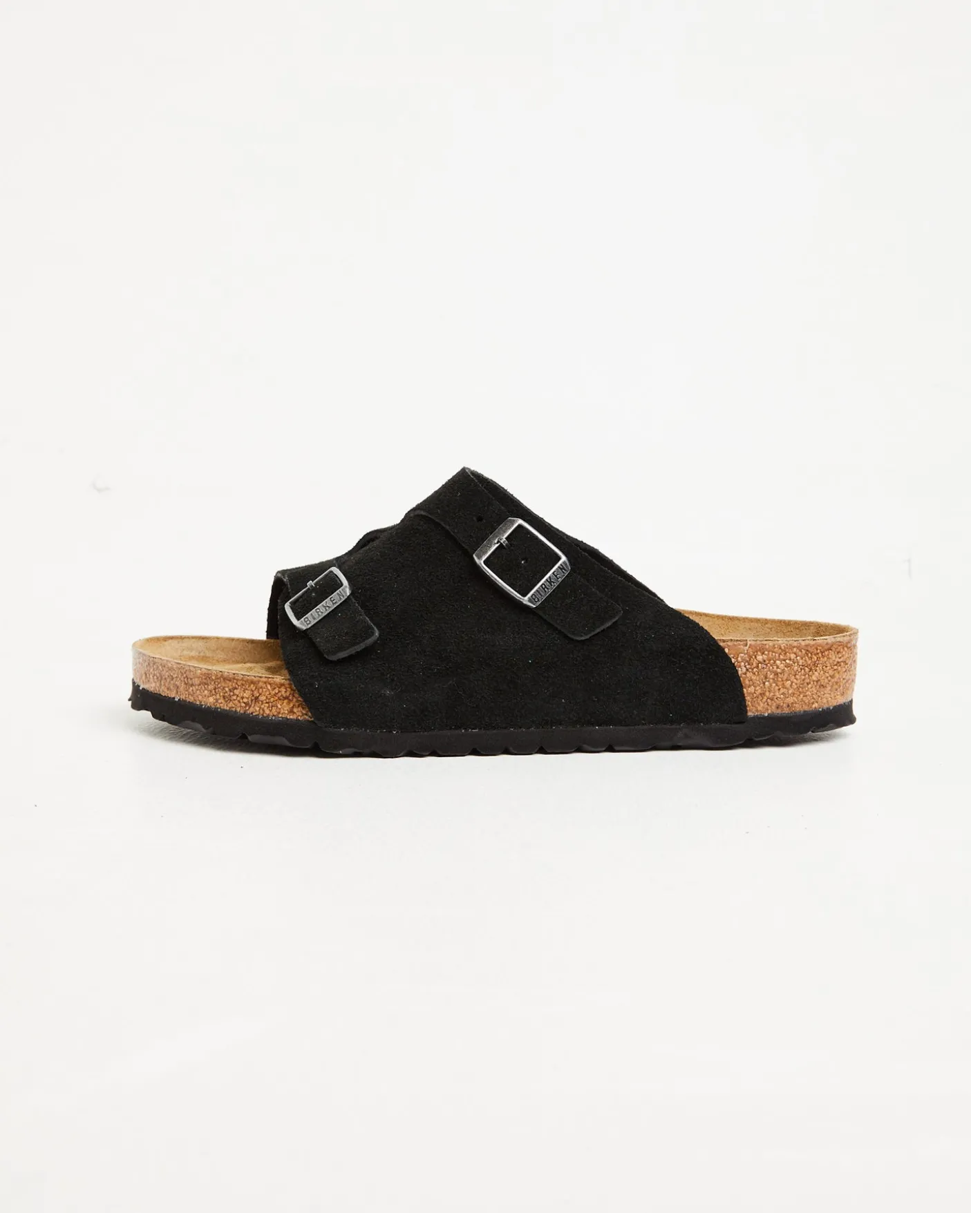 Zurich Regular Suede Leather Sandals in Black